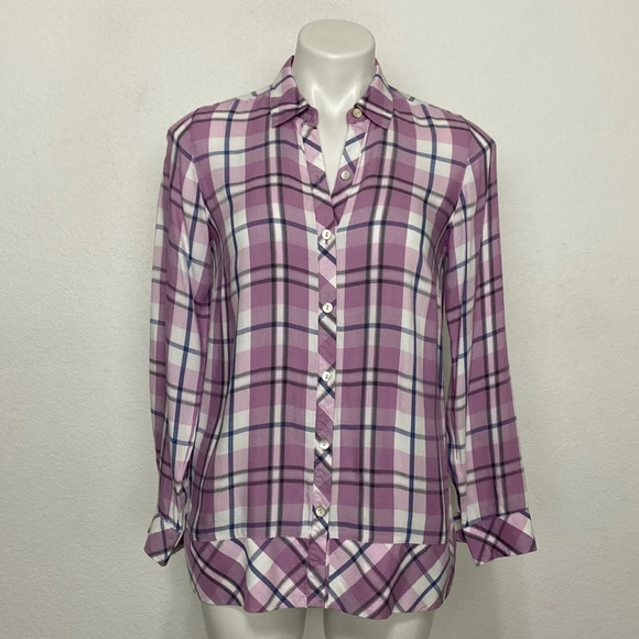 J Jill Plaid Gorpcore Button Down Cowgirl Western Tunic Length Shirt Size XS - Picture 1 of 10